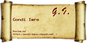 Gondi Imre névjegykártya